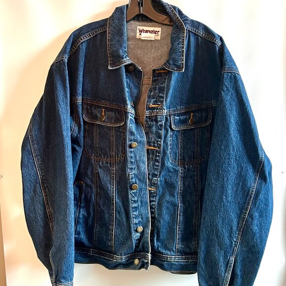 Vintage 90s Wrangler Dark Wash Denim Jacket